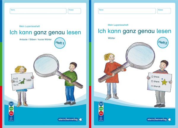 Mein Lupenleseheft 1 und 2 im Set - Ich kann ganz genau lesen - Ausgabe mit Artikelkennzeichnung (DaZ)