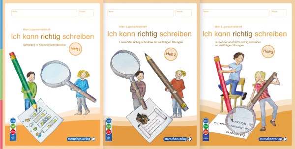 Mein Lupenschreibheft 1, 2 + 3 im Set - Ich kann richtig schreiben - Ausgabe mit Artikelkennzeichnung (DaZ)