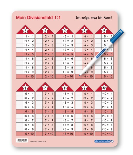 Mein Divisionsfeld - Lerntafel mit Stift