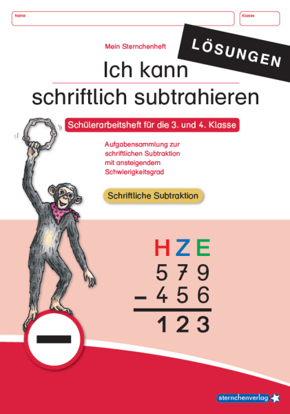 Ich kann schriftlich subtrahieren - digitales Lösungsheft