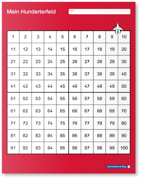 Mein Hunderterfeld - Lerntafel ohne Stift