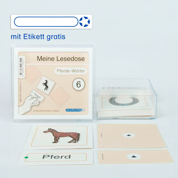 Meine Lesedose 6 - Pferde-Wörter - Jetzt neu mit Etikett zum Beschriften - SALE Restposten!