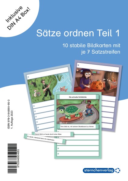 Sätze ordnen Teil 1 - 1. und 2. Klasse - Jetzt neu mit Etikett zum Beschriften