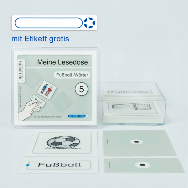 Meine Lesedose 5 - Fußball-Wörter - Jetzt neu mit Etikett zum Beschriften - SALE Restposten!