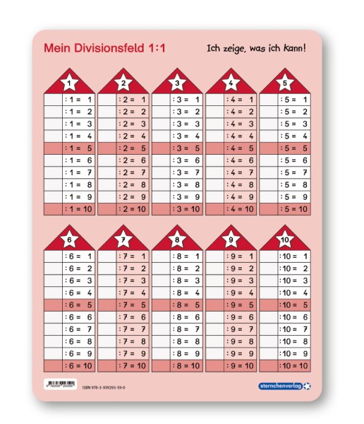 Mein Divisionsfeld - Lerntafel ohne Stift