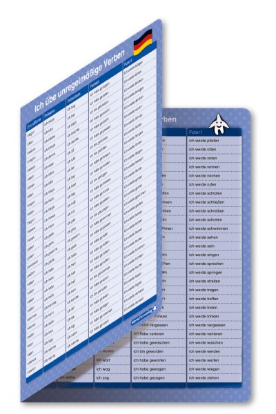 Ich übe unregelmäßige Verben - Lerntafel ohne Stift