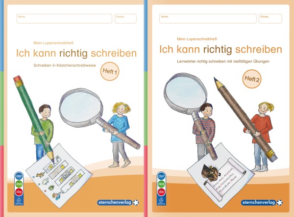 Mein Lupenschreibheft 1 und 2 im Set - Ich kann richtig schreiben - Ausgabe mit Artikelkennzeichnung (DaZ)