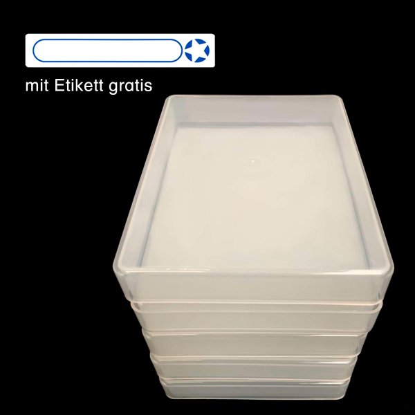 5 Rechteckdosen A4 (hoch) - Jetzt neu mit Etikett zum Beschriften