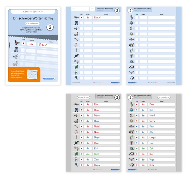 Ich schreibe Wörter richtig - Abreißblock 2 - Lernzielkontrolle - Einfache Wörter